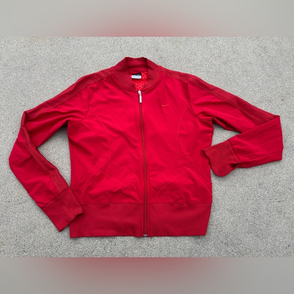 Nike Jackets & Blazers - Red Nike Zip-Up Jacket Women Size Small